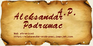 Aleksandar Podrumac vizit kartica
